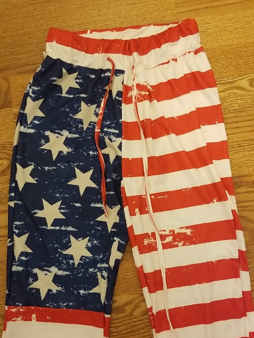 Women's Flag-Print Wide Leg Pants - Red, White & Blue - Picture 2 of 7